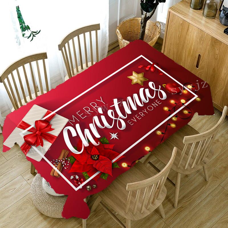 Christmas Snowflake Elk Tablecloth Antifouling Wedding Party Table Christmas Decoration Rectangular Coffee Table Tablecloth
