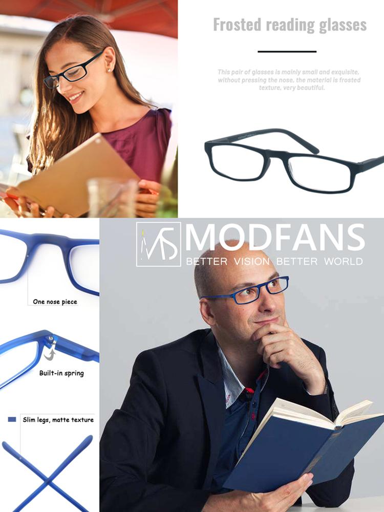 MODFANS Reading Glasses - 4 Pairs Fashion Readers Narrow Frame Spring Hinge For Men Women