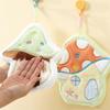 Soft Absorbent Coral Fleece Kitchen Towel Fun Mushroom Shape Handkerchief Wipe Rag Cloth Quickly Dry and Easy Hanging