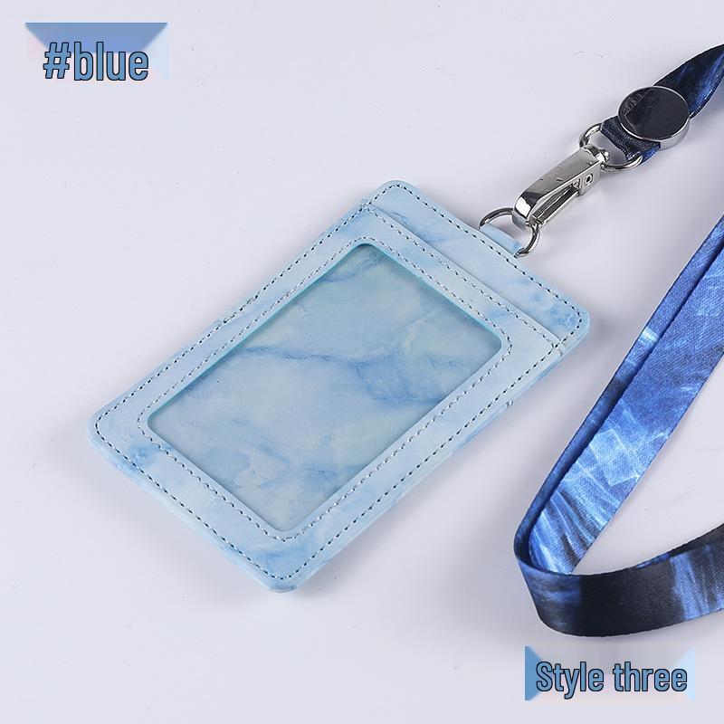 Jinbei Leather ID Card Badge Holder with Lanyard