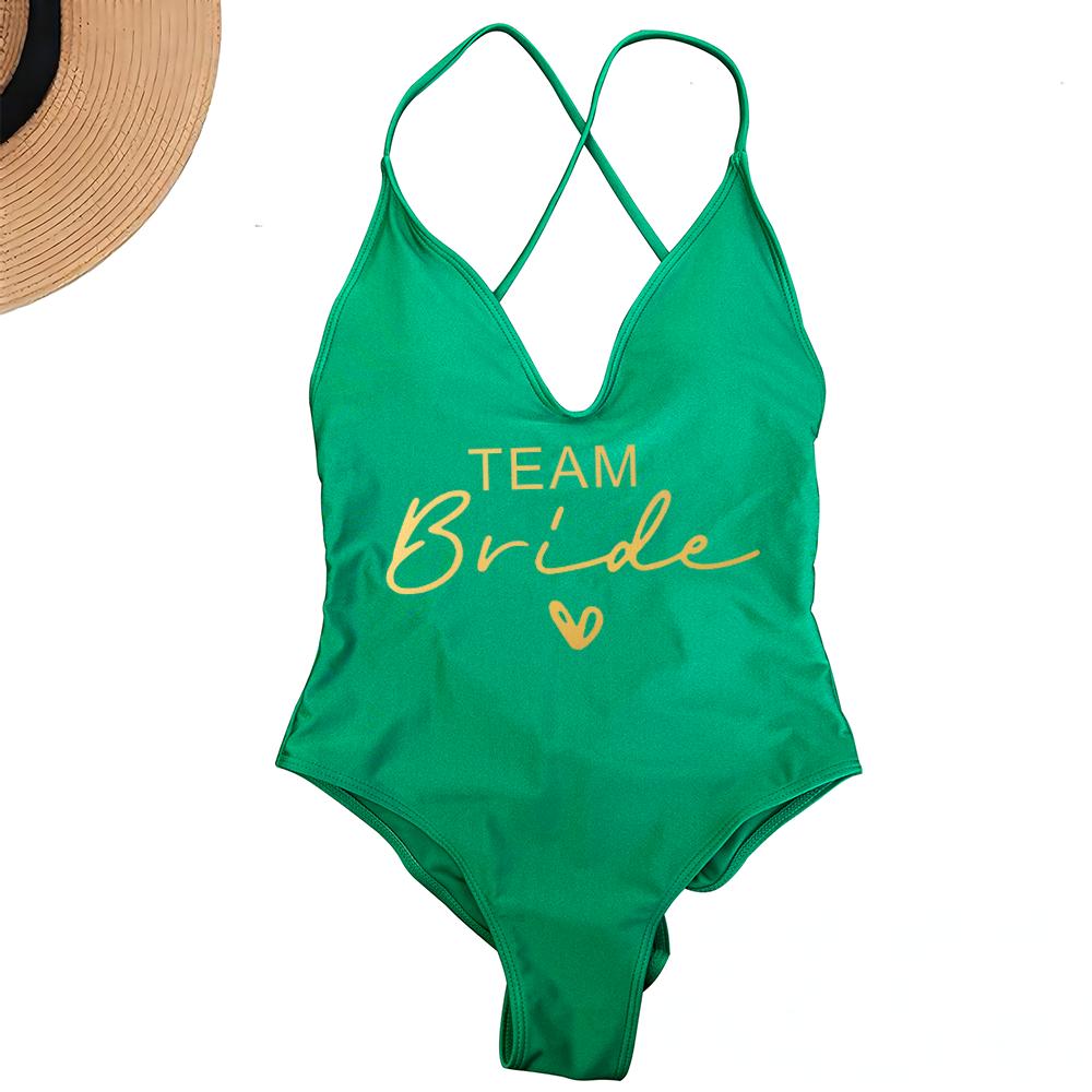 Sexy Padded One Piece Swimsuit Women Team Bride Swimwear Bikini Summer Bathing Suit Plus Size Beachwear Bachelorette Party Lady