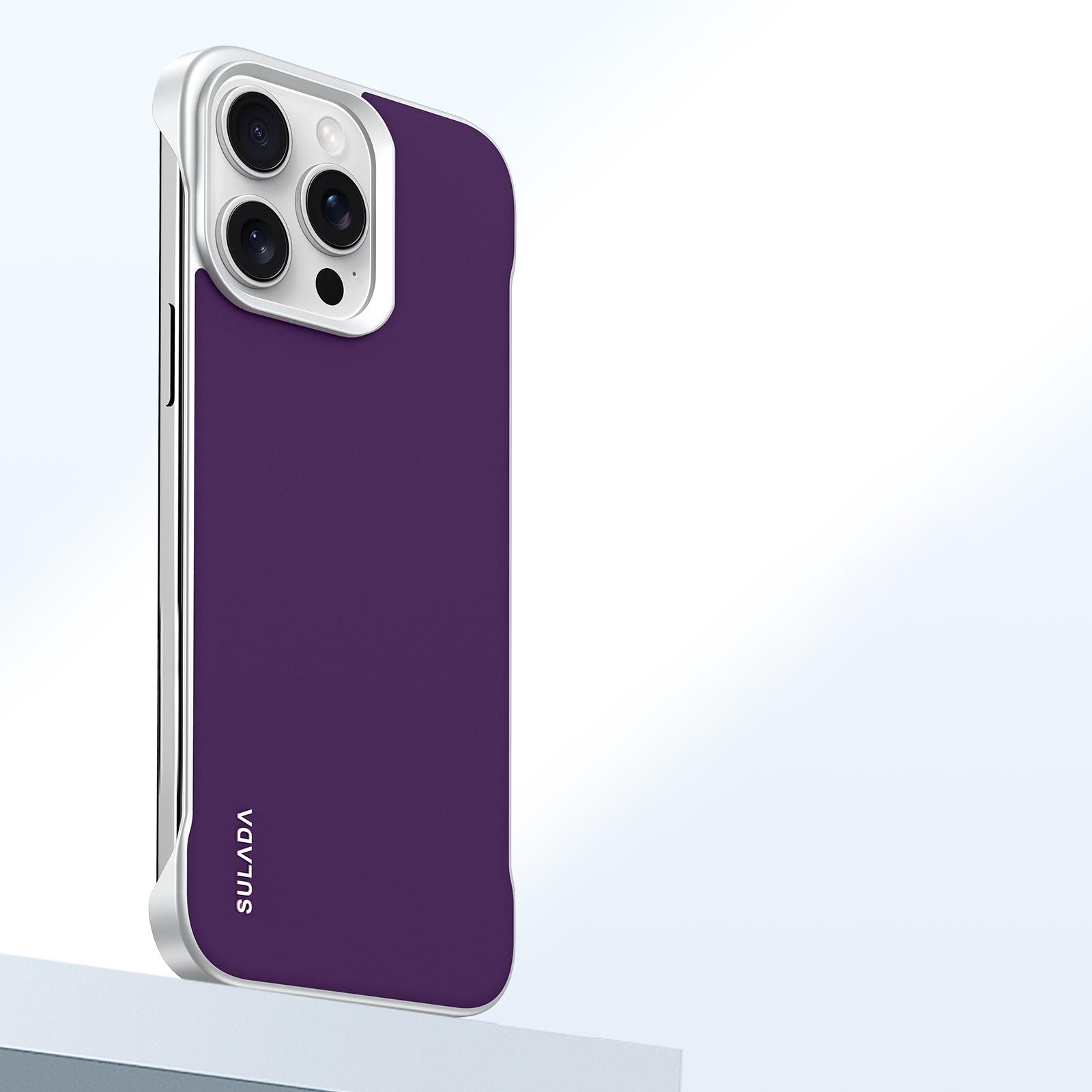 

SULADA For iPhone 15 Pro Max Case Frameless PU + PC Back Phone Cover D