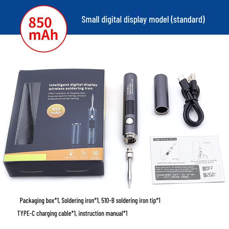 Wireless USB Smart Electric Soldering Iron Set with Digital Display for Home Repair and Welding.