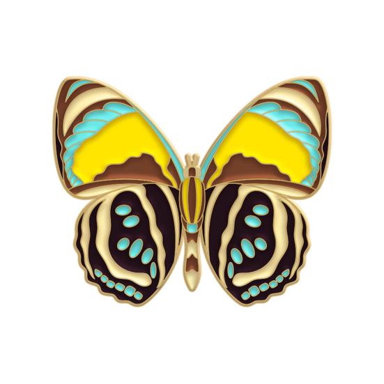 Butterflies Brooch Colorful Oil-Dripping Vintage Dainty Small Gift Solid Business Suit Lapel Pin