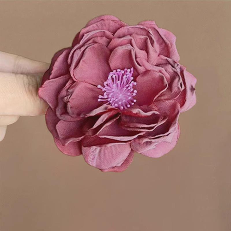 Spring Summer Pure Desire Wind Small Peach Blossom Edge Clip Atmosphere Fairy Girl Hair Accessory Flower Hairpin Side Duck