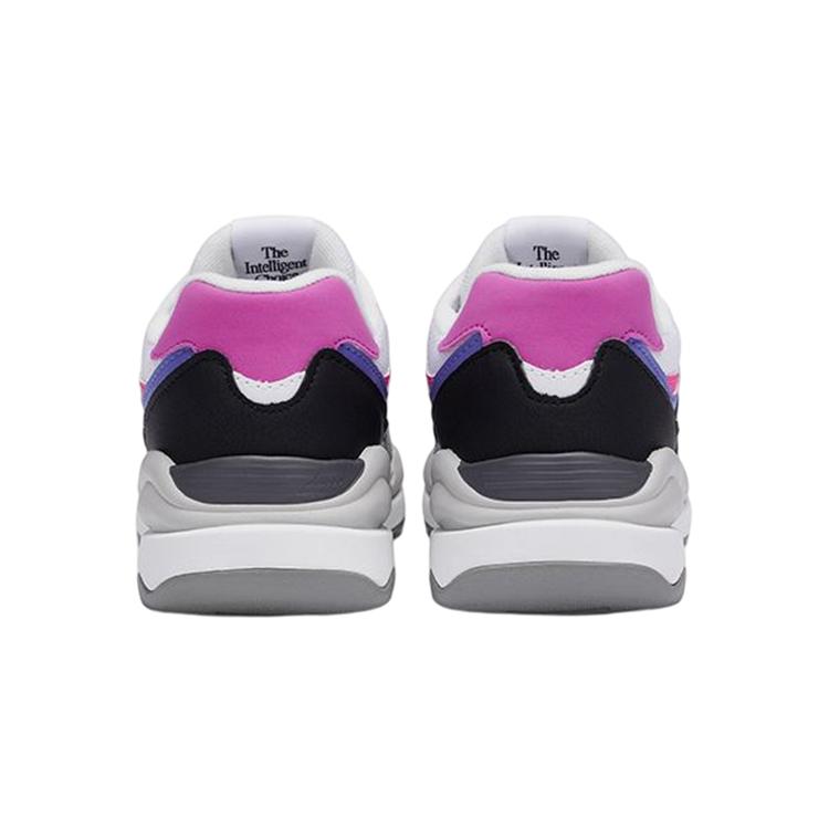 New Balance NB 574 Anti Slip Wear Resistant Low Top Kids Lifestyle Shoes White Black Purple Children Aged 3 7 Years Old