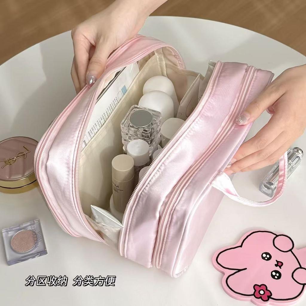 Three-layer Partition Large-capacity Cosmetic Bag Women's New Portable Portable Storage Bag Business Trip Toilet Bag