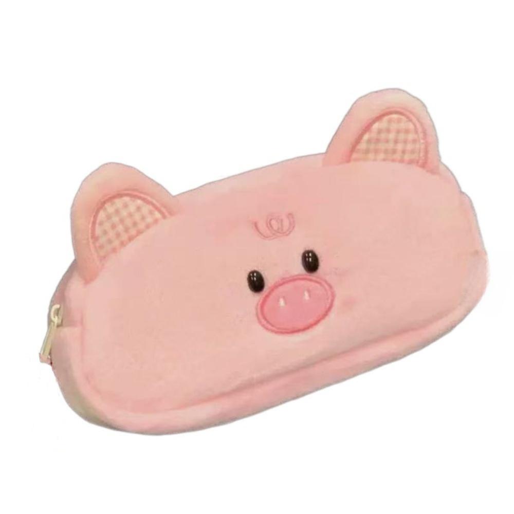 

Набивной мультяшный пенал в виде свиньи, плюшевая кукла животное, плюшевый пенал в виде мышки, плюшевая сумка для ручек в виде щенка, для детей розовый