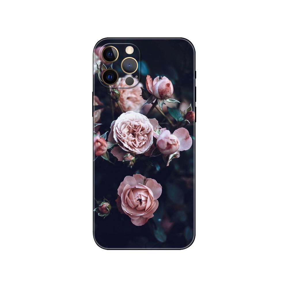 Peonies Beautiful Flower Phone Case for Iphone 5 5s 2020se 6 6s 7 8 Plus X 10 XR XS 11 12 13 Mini Pro MAX Black Tpu Back Cover