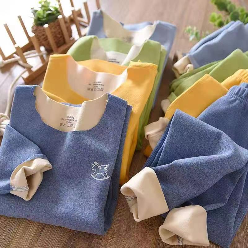 Children's Fleece-Lined Double-Sided Warm Underwear Set