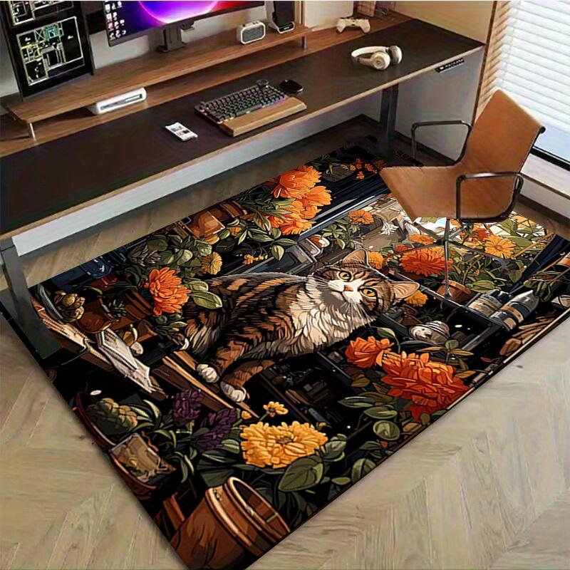 1pc. Home Decorative Rug for Office Chair Cover, Outdoor Garden Gift Carpet, Cat Lovers Present Mat