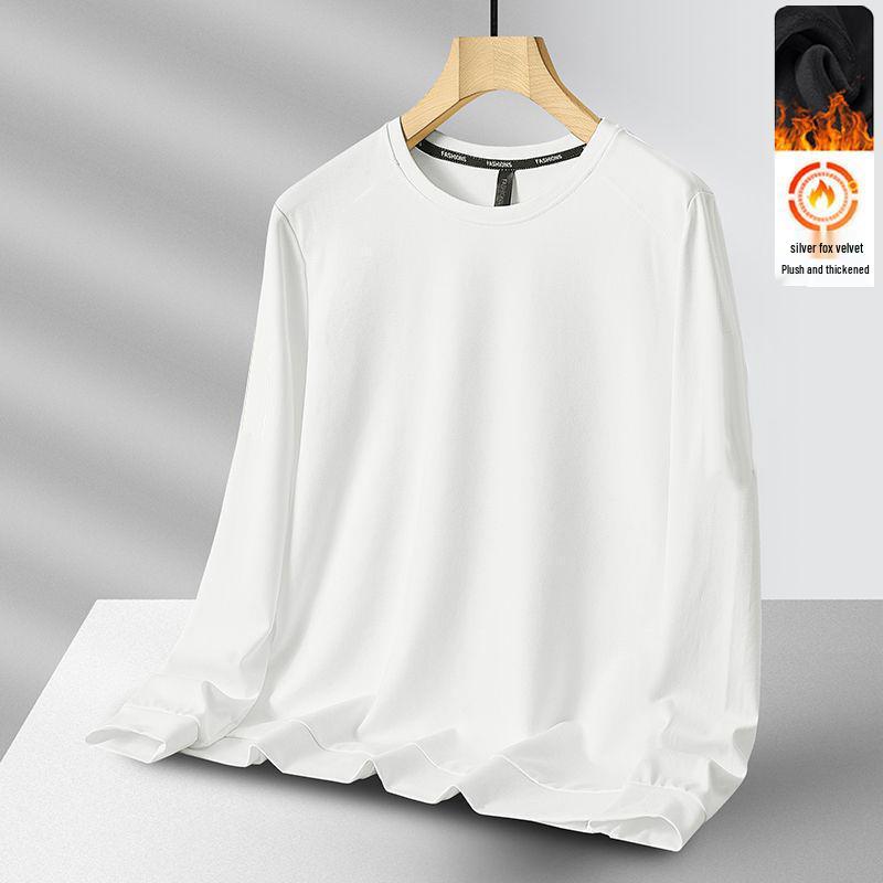 2025 Autumn/Winter Men s Versatile Plus Velvet Thick Long Sleeve Round Neck Hoodie. 4XL (160-180 jin)