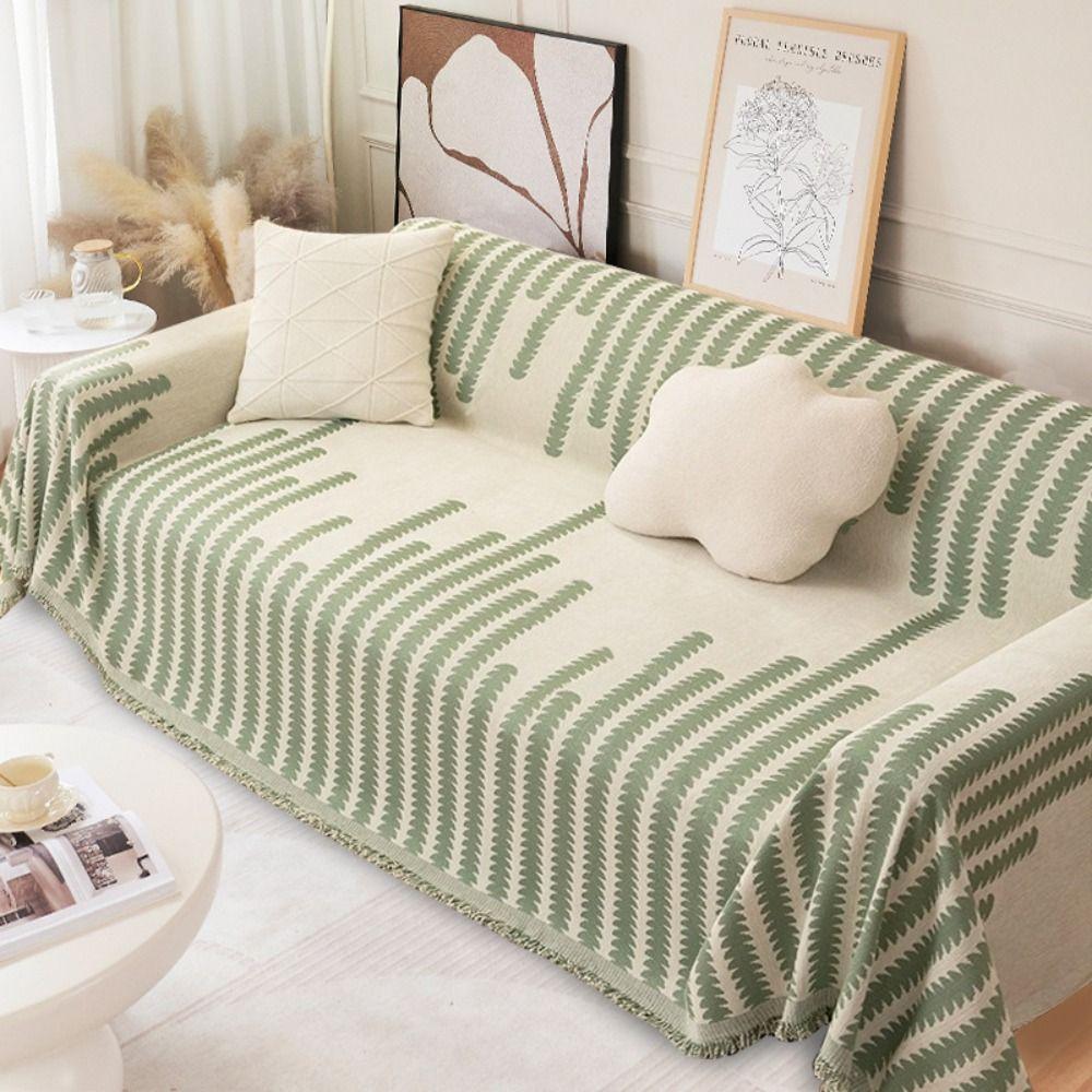 

Чехол для дивана с защитой от царапин, двусторонняя печать, приятное для кожи покрывало для дивана, двусторонняя ткань шенилл зелёный