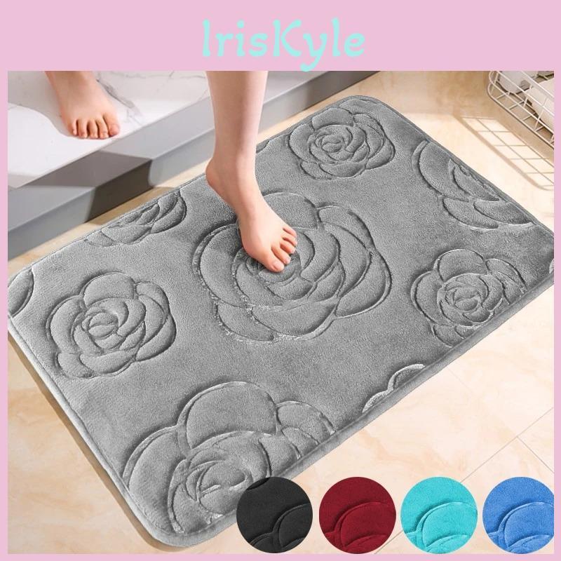 Engraving Flower Bath Mat Bathroom Nonslip Carpets In Wash Basin Bathtub Side Floor Rug Shower Room Doormat Memory Foam 3d Pad