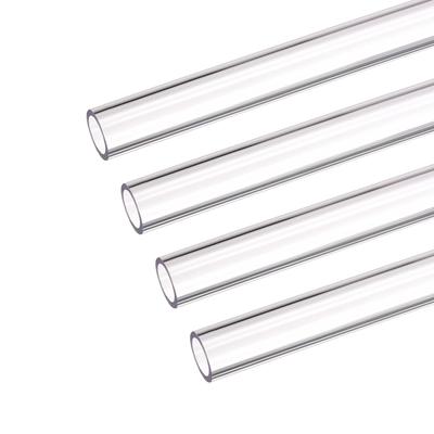 Uxcell Tubo PETG, Tubo Rígido, Diâmetro Interno de 12mm, Diâmetro Externo de 16mm, Comprimento de 0,5m, Transparente, para Sistemas de Resfriamento a Água de PC, 4 unidades