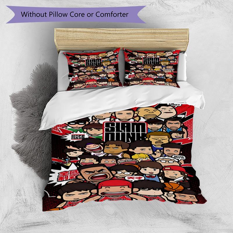3pcs Duvet Cover Set (1*Duvet Cover + 2*Pillowcase, Without Core), SLAM DUNK Print Bedding Set, Bedroom Decor, All‑Season, Birthday Gift