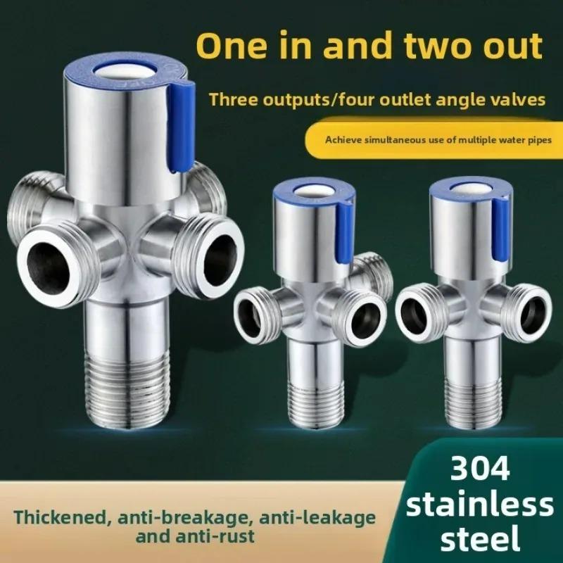 For Toilet Basin Water Heater G1/2 Stainless Steel Angle Valve Thread Triangle Valve Hot and Cold Water Valve Bathroom Connector