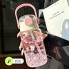 Summer New Plastic Cup Cartoon Double Drinking Cup High Value Men's and Women's Portable Children's Straw Cup