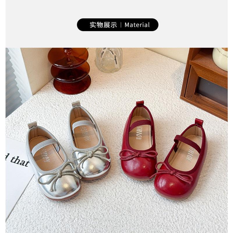 Girls Round Toe Soft Sole Princess Leather Shoes Kids Children Casual Single Shoes