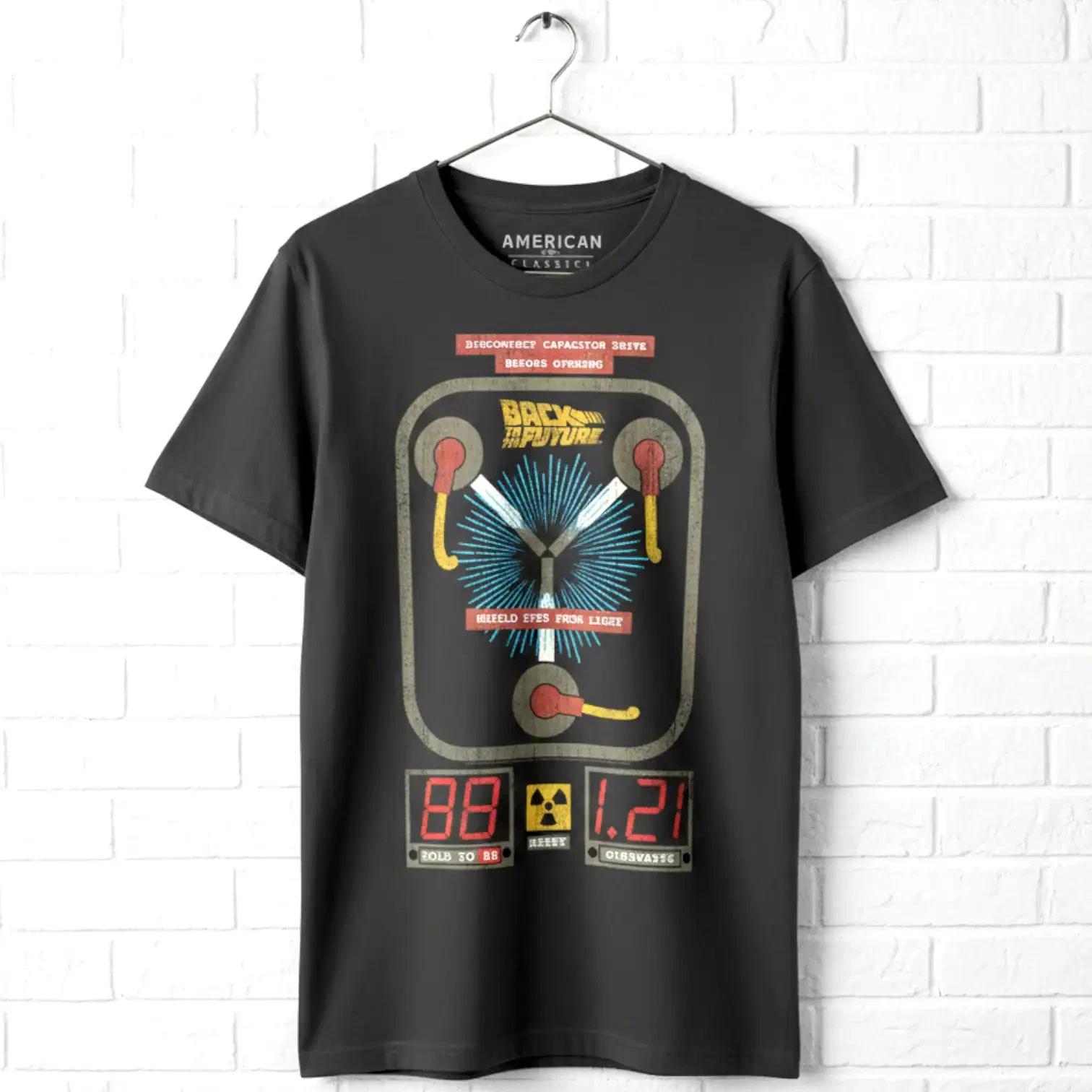 Back to The Future Flux Capacitor Science Men s T Shirt Time Travel Movie Black XS