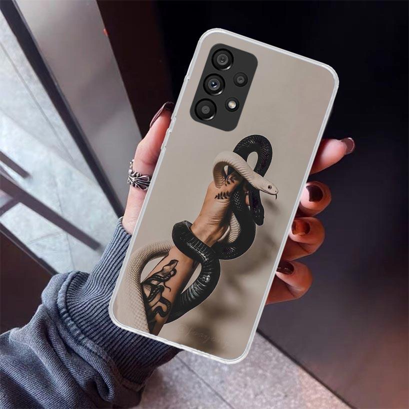 Animal Leather Snake Scales Phone Case For Samsung Galaxy A17 A57 A37 A16 A26 A36 A56 A15 A25 A35 A55 A14 A13 A54 A53 A34 A24 A3