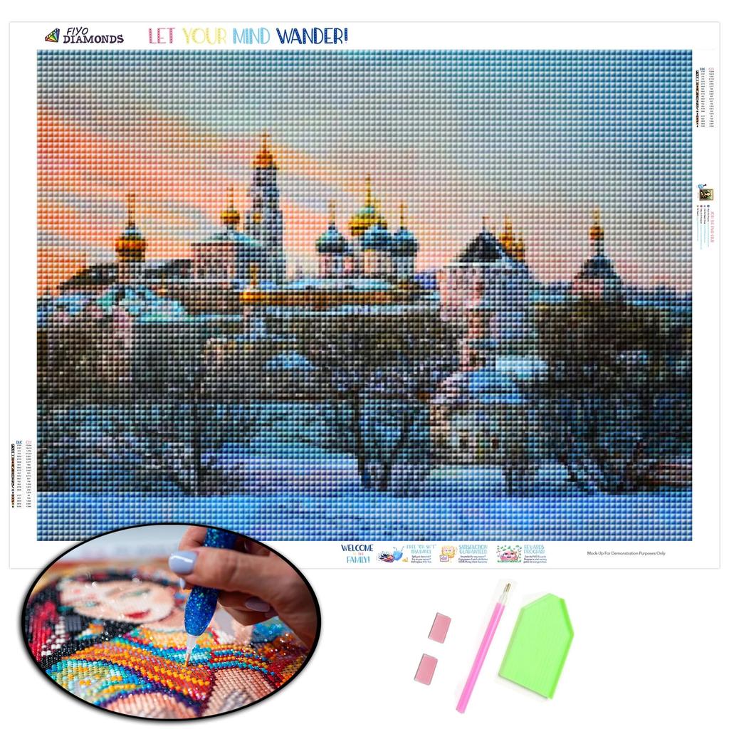 Diamantmalerei Stadt voller quadratischer runder Bohrer 3D-Diamantstickerei Gebäude Landschaft Kunst Strassstich Kreuz Wohnkultur