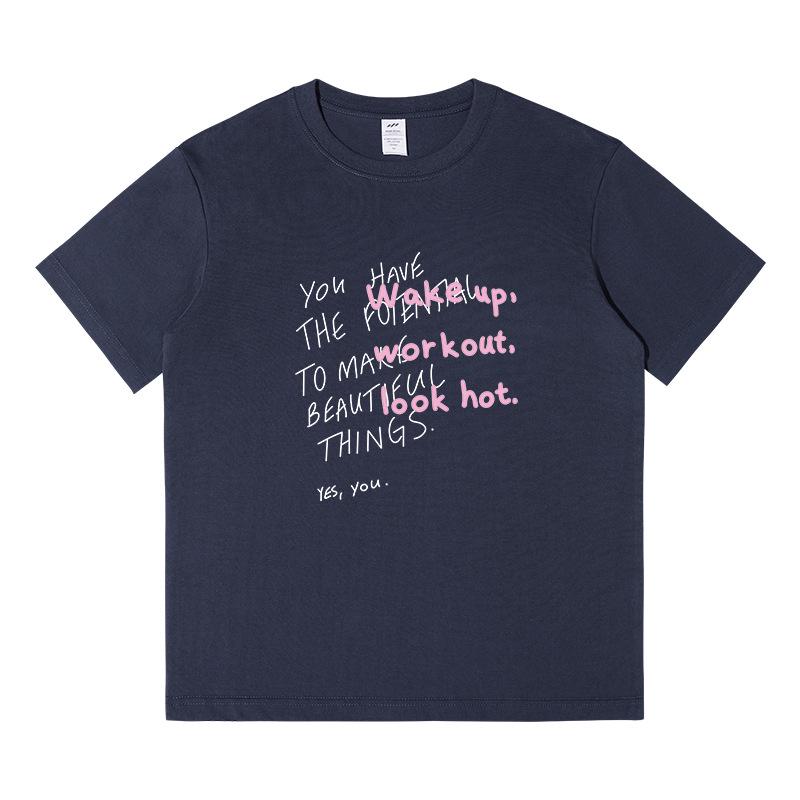 Trendy Women's Loose-Fit Cotton Short-Sleeve T-Shirt with Chic Print Design