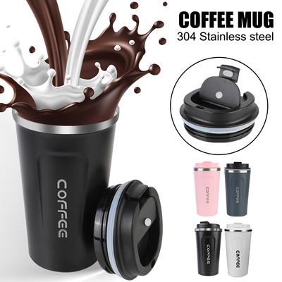 Auto-Thermosbecher, 380/510 ml, Kaffeebecher für Tee, Wasser, Kaffee, doppelter Edelstahl-Thermo-Café, auslaufsicher, Reise-Thermobecher, Thermosflasche
