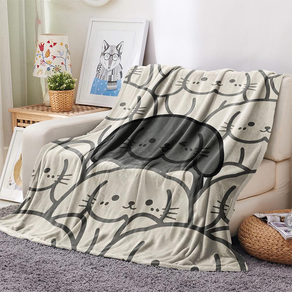 

1Pc Basset Hound Print Flannel Blanket, High quality Comfortable for All Seasons, Home Decor, Warmth and Comfort, Perfect for Christmas Gifts 80cm x 120cm