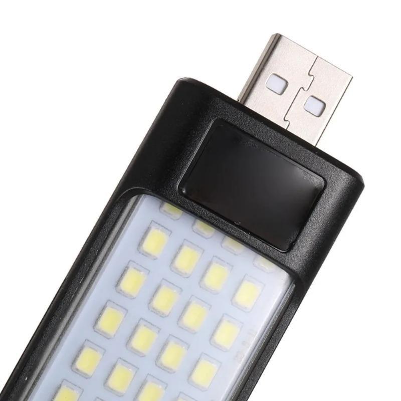 Rechargeable Mini LED Flashlight White & Red Light Worklight Keychain Light Camping Lamp 5 Lighting Modes Emergency Light