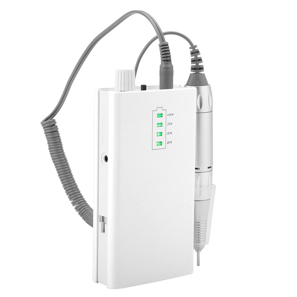 Portable Rechargeable Electric Nail Drill Machine 30000 RPM Cordless White