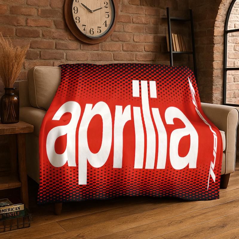 Racing Car A-Aprilia Logo Moto Flannel Blanket Soft Warm Throw Blanket for Bedroom Living Room Bed Travel Camping Picnic Gift