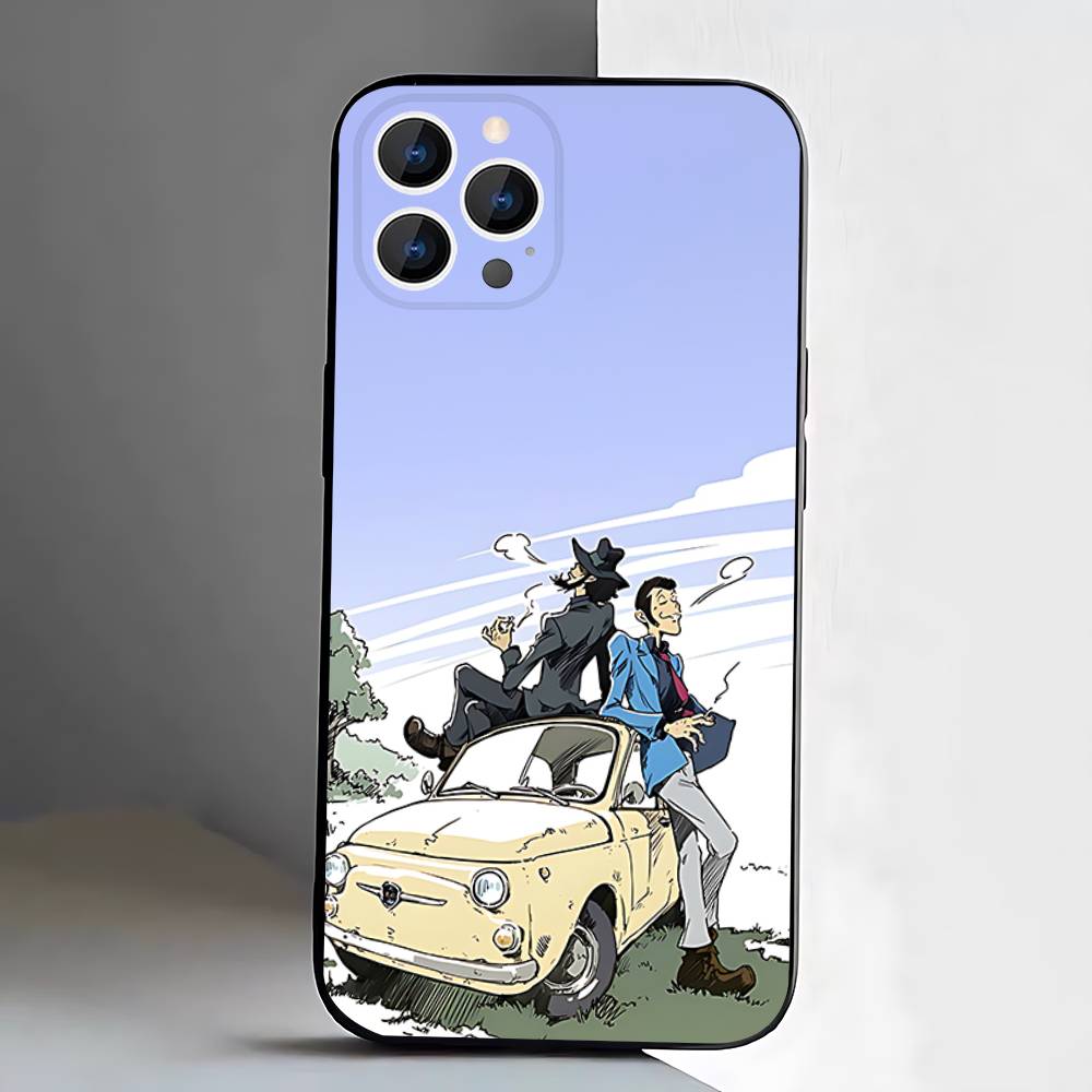 Anime L-Lupin The Third Phone Case For iPhone 17,16,15,14,13,12,11,Pro,XS,Max,XR,Plus,E,SE4,Mini Black Soft Cover
