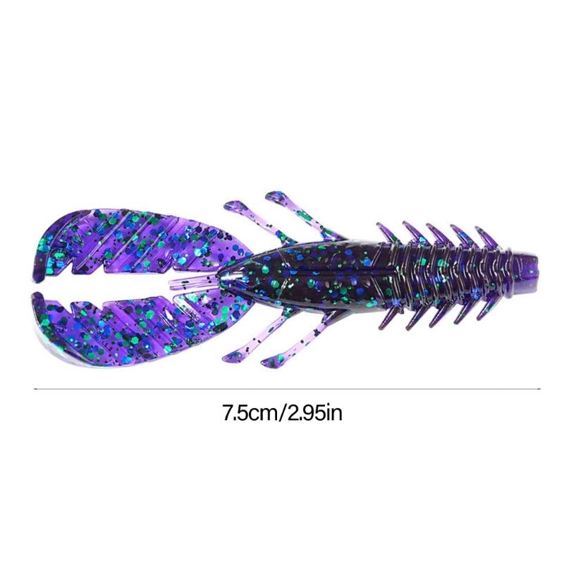 8pcs Artificial Swimbait Saltwater Fishing Tackle Fishing Baits Lure Shrimp Soft Baits 7.5cm 3.7g Crawfish Lures