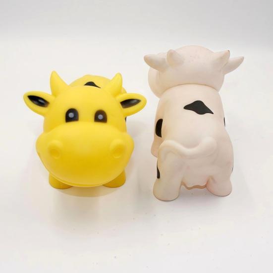 Squeaky Cow Squeeze Toy with Realistic Sound Soft TPR Fidget for Stress Relief & Pranks Cute Farm Animal-Shaped Decompression Gadget for Kids Adults