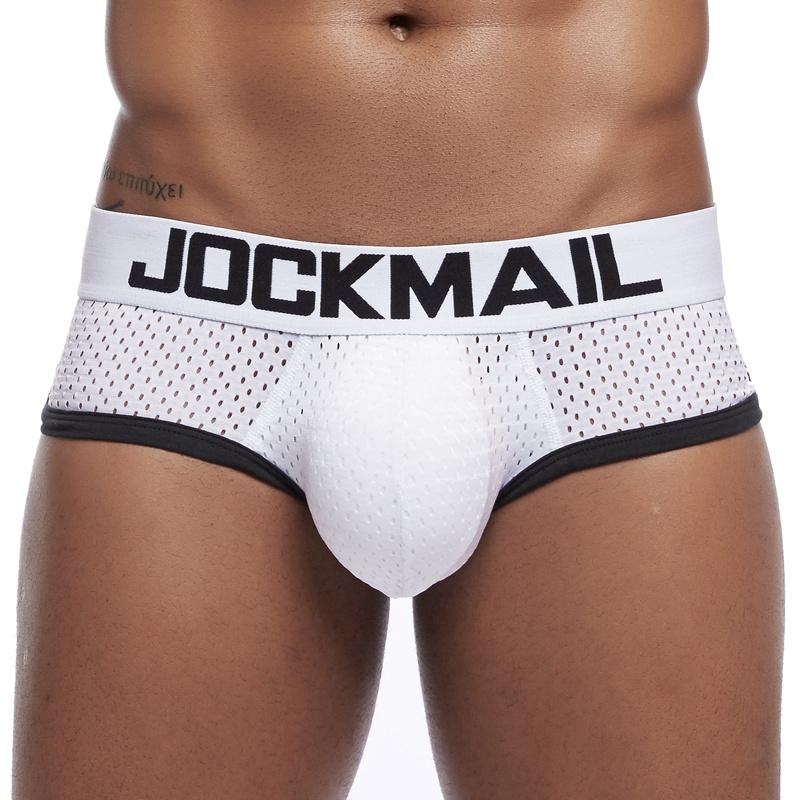 Briefs JOCKMAIL Removable Front and Back Sponge Padded Men's Briefs Breathable Mesh Material Ground Low Waist Fashion Sports Hip Adjustment Underwear