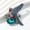 Retro Full Diamond Parrot Brooch Crystal High-end Corsage Femininity High-end Sense Light Luxury Fashion Pin Accessories