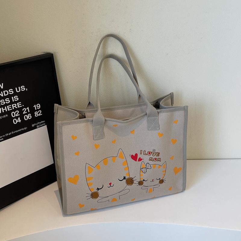 New cloth bag female students commute to class large capacity shoulder bag tote bag work tote bag