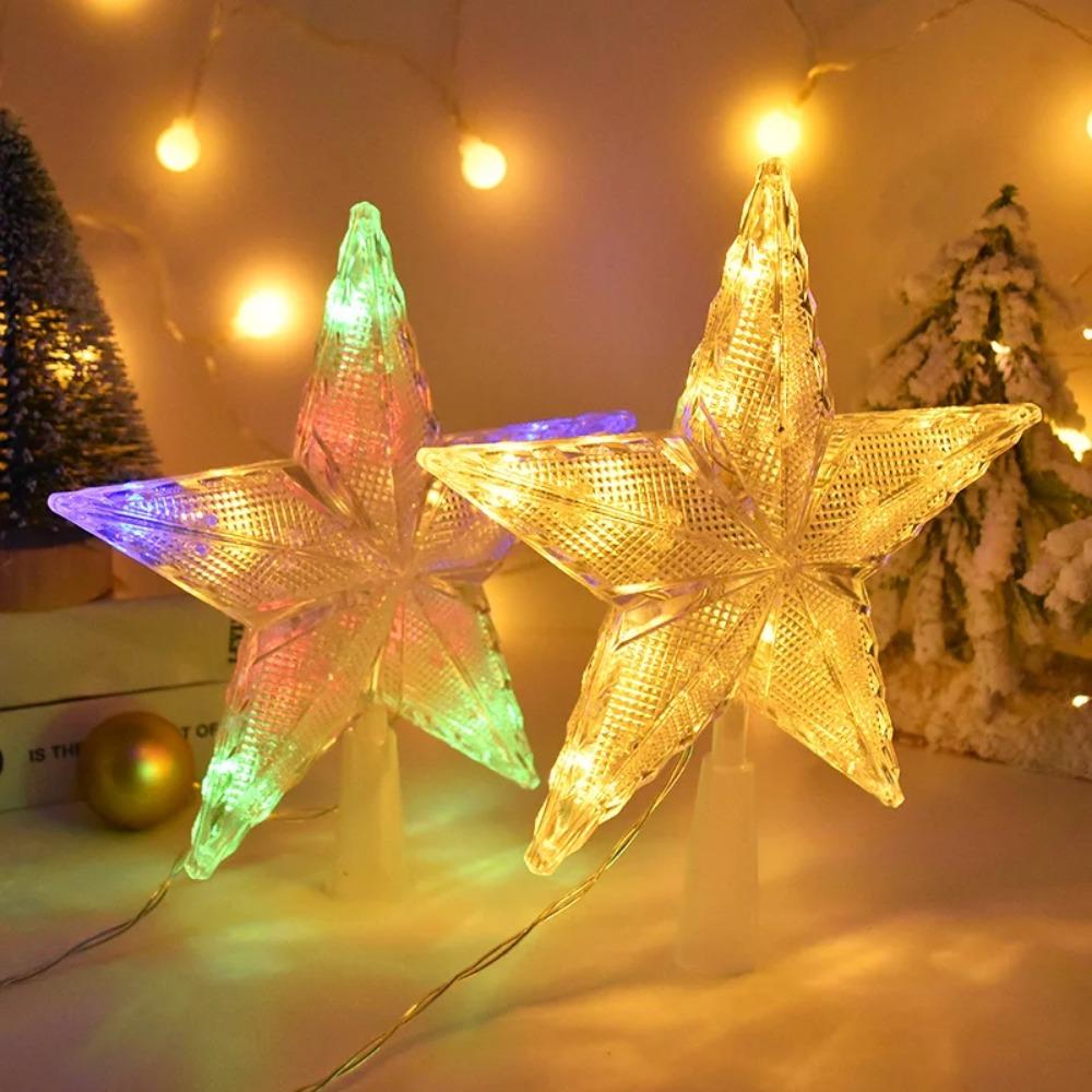 Glowing Christmas Tree Topper Star LED Xmas Atmosphere  Light  Gift