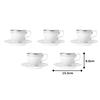 Noritake Cup & Saucer Set (Coffee & Tea), 250cc, Hampshire Platinum, 5-piece set, Fine Porcelain, F91988/4336