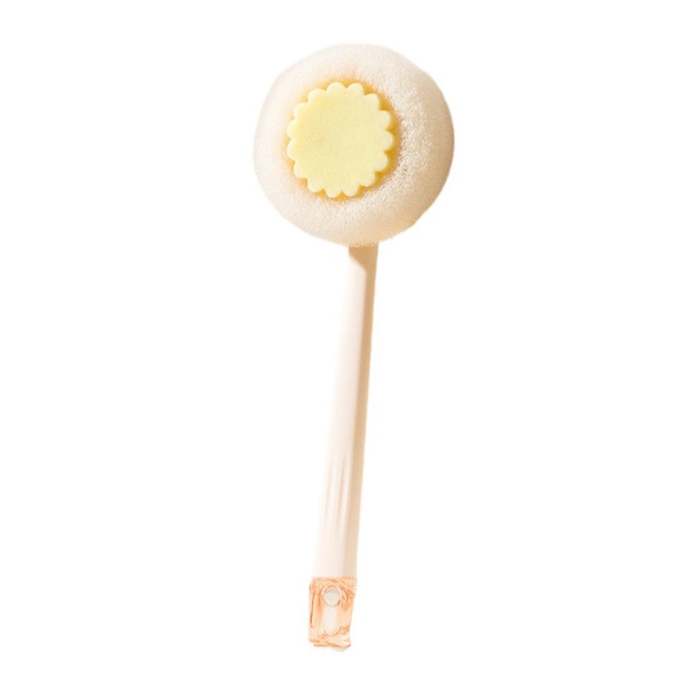 2 In 1 Body Scrubber Long Handle Bath Exfoliator Tool Shower Loofah Sponge Back Washing