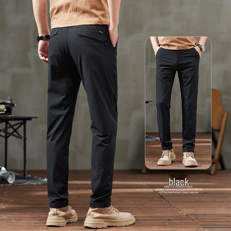 Men's Spring 2025 Stretch Straight-Leg Casual Pants - Summer Cool Feel