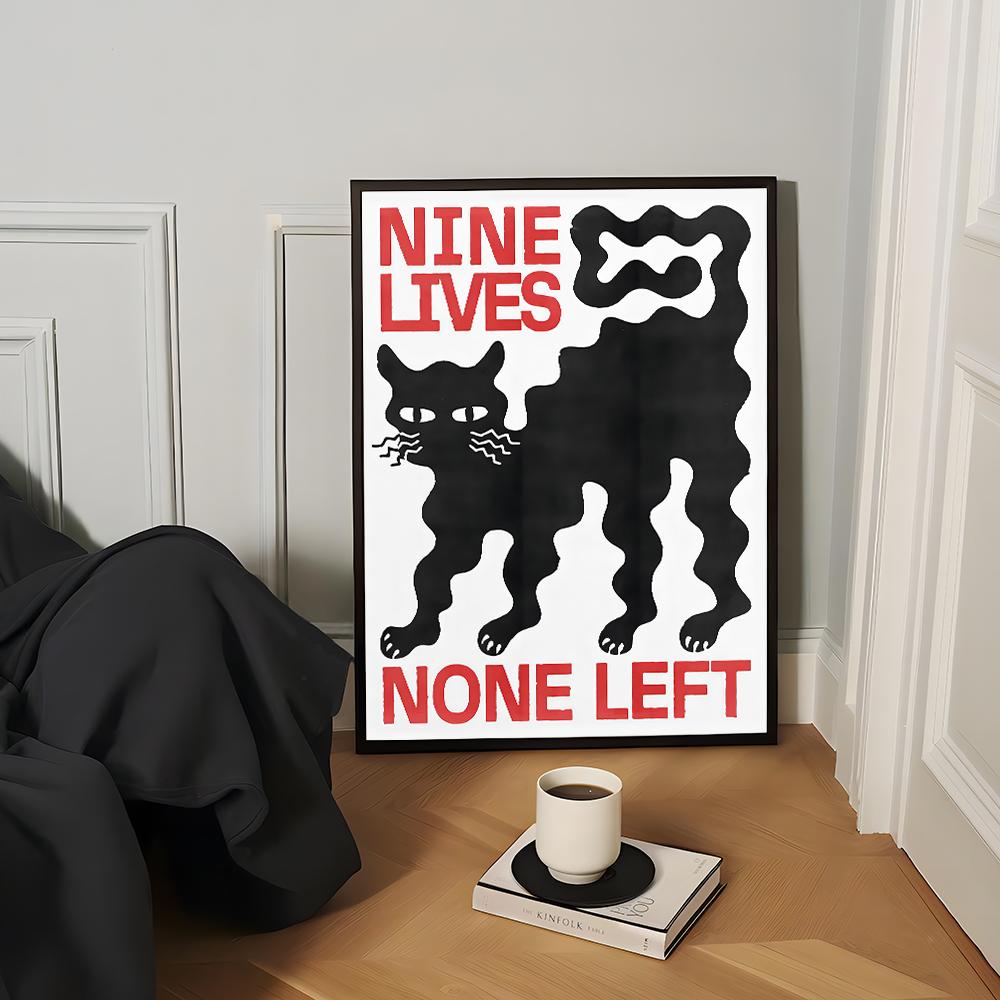 

Винтажный японский абстрактный принт для стены, постер, черные волны, кот, кои, холст, живопись для гостиной, домашний декор, постер - без рамы 21cm×30cm NoFrame