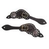 1Pair Spur Strap Leather Rhinestone Western Vintage Style Horse Riding Protective Equipment for