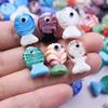 12pcs/Lot Mixed Patterned Stripe Fish Beads For Jewelry Making Supplies Cute Animal Glass Spacer Bead Handmade Bracelets Anklets