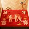 Ny Hästmönster Nyårsdörrmatta Halkfri Dörrmatta Vattenabsorberande Röd Badmatta Heminredning