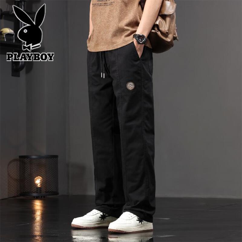 Playboy Men s Loose Fit Wide-Leg Cargo Pants 3XL