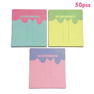 50Pcs Colour Hangable Hair Clip Paper Cards Hairpin Tag Holder Diy Display Cardboard Hair Accessories Packaging Card Tags