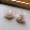Ice quenched blue flower artificial crystal fringed earrings Cool wind temperament stud earrings Internet celebrity earrings