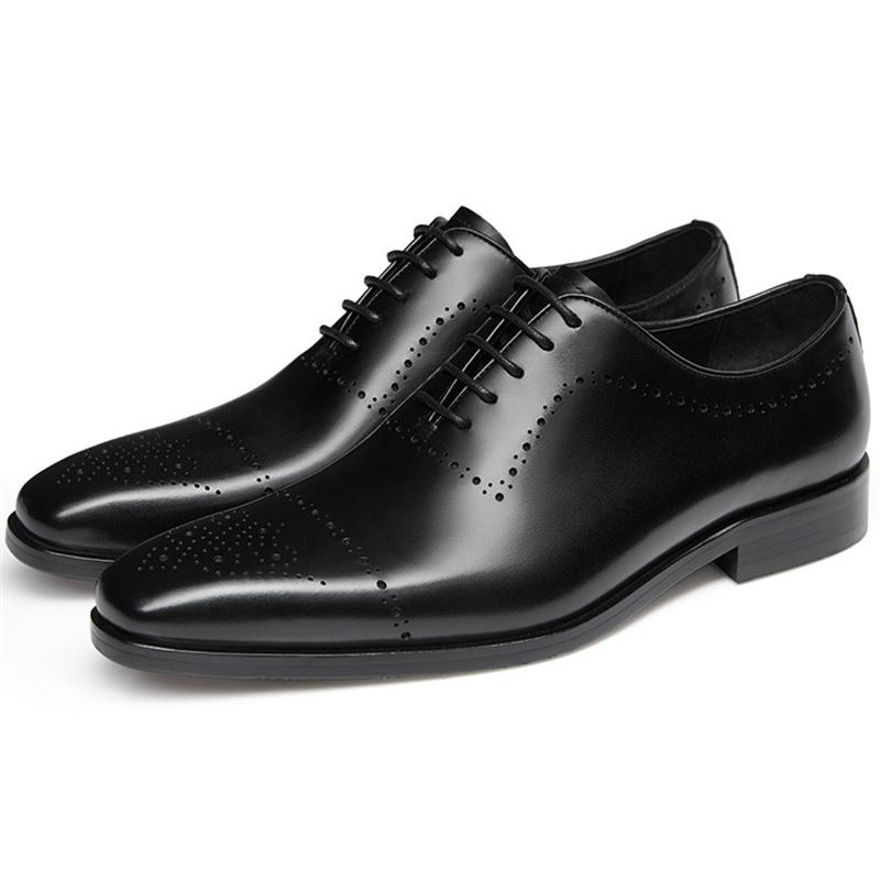 Vintage Men's Genuine Leather Brogues Dress Shoes Luxury Brand Handmade Fashion British Style Autumn Wedding Social Shoes Man